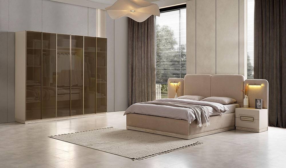 Oliver Bazal� Yatak Odas� - Cam Kapakl�