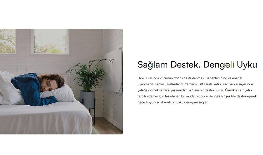 Yatsan Switzerland Premium �ift Tarafl� Yatak