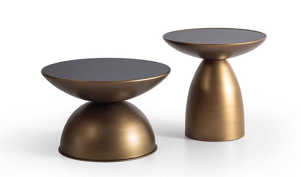Joy Sehpa Seti - Brass - Cam