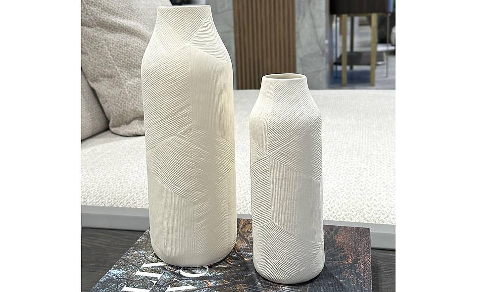 Dokulu Seramik Vazo - 2 Adet