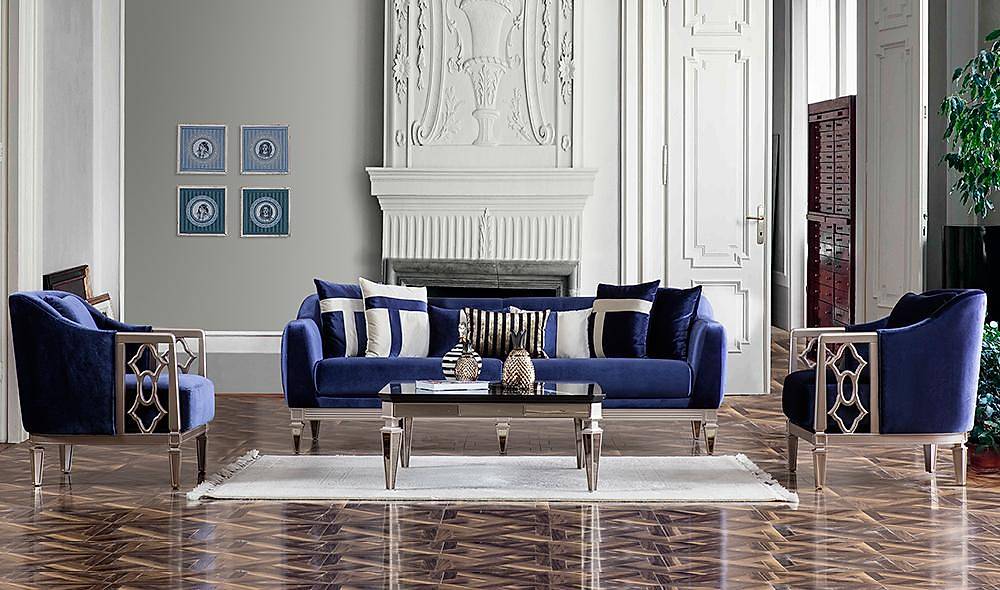 Elegant Lks Salon Takm - Mavi