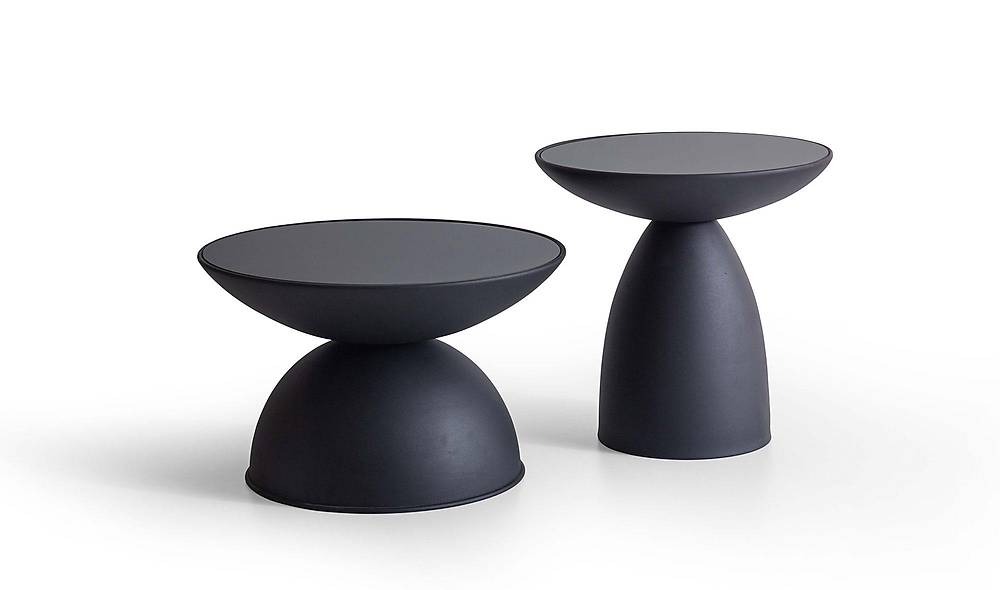 Joy Sehpa Seti - Siyah - Cam