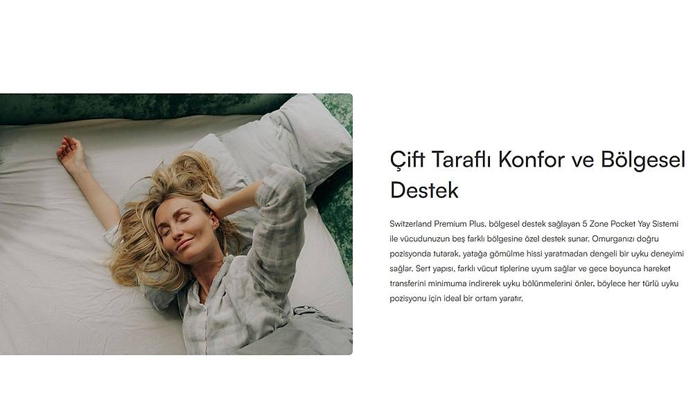 Yatsan Switzerland Premium Plus �ift Tarafl� Yatak