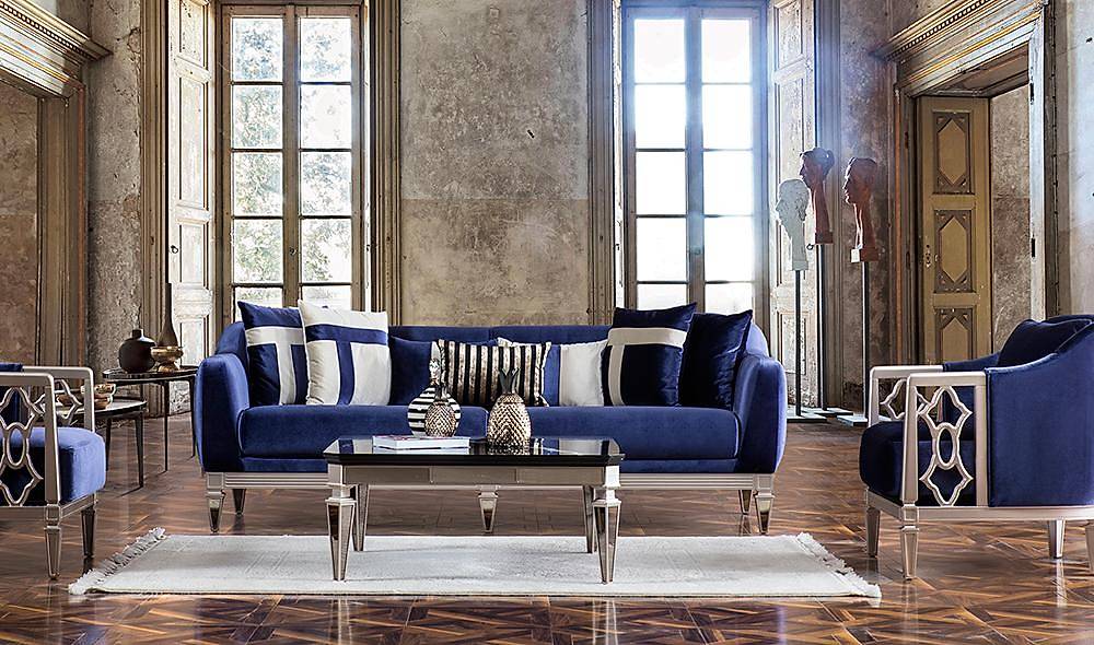 Elegant Lks Salon Takm - Mavi