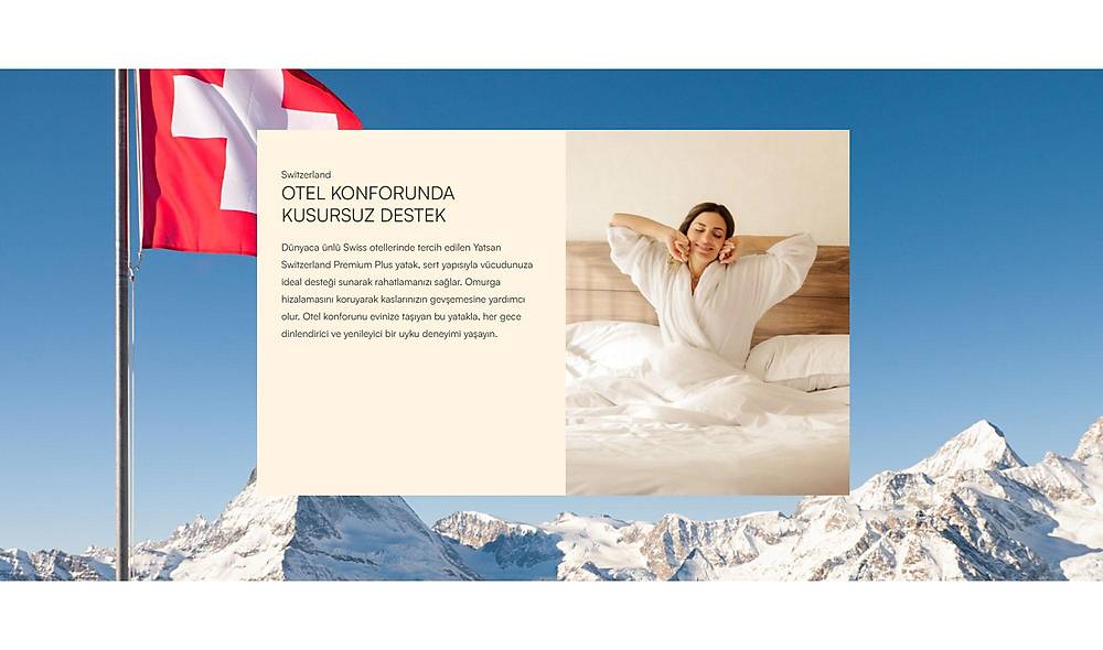 Yatsan Switzerland Original �ift Tarafl� Yatak