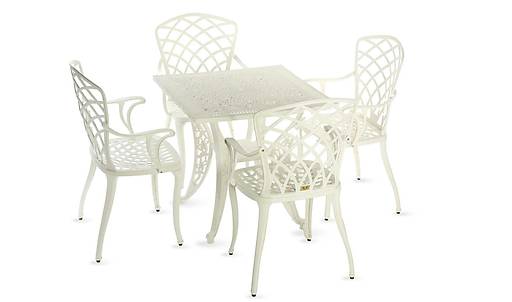 Arbella Beyaz Balkon - Bahçe Çay Seti - Kare