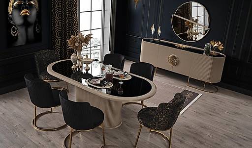 Yeni Sezon Luxury Yemek Odası Takımı Modelleri ve Fiyatı 2026 - CaddeYıldız