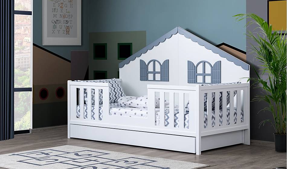 Tilda Gri İkiz Montessori Karyola CaddeYıldız Mobilya