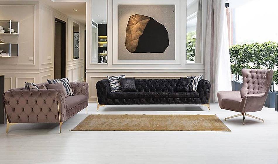 Milas Kahverengi Salon Takımı CaddeYıldız Mobilya