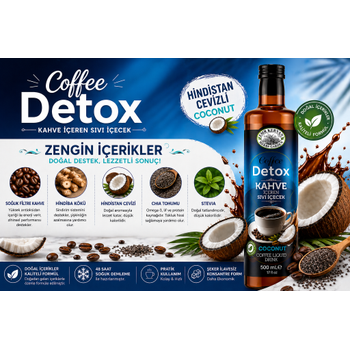 Hindistan Cevizli S�v� Detoks Kahve 500 ml | 48 Saat So�uk Demleme 500mL
