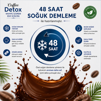 Hindistan Cevizli S�v� Detoks Kahve 500 ml | 48 Saat So�uk Demleme 500mL