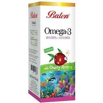 Balen Omega 3 Balık Yağı Vişne Aromalı 150 ml (Kokusuz)