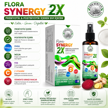 Emr Kervan Herbs Garden Flora Synergy 2X Prebiyotik & Postbiyotik ��eren S�v� ��ecek 50 mL