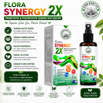 Emr Kervan Herbs Garden Flora Synergy 2X Prebiyotik & Postbiyotik ��eren S�v� ��ecek 50 mL