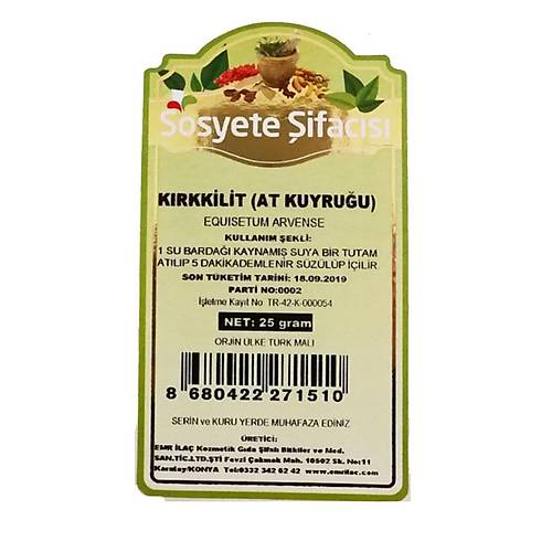 K�rkkilit( At Kuyru�u) 40 gram(EQUISETUM ARVENSE)