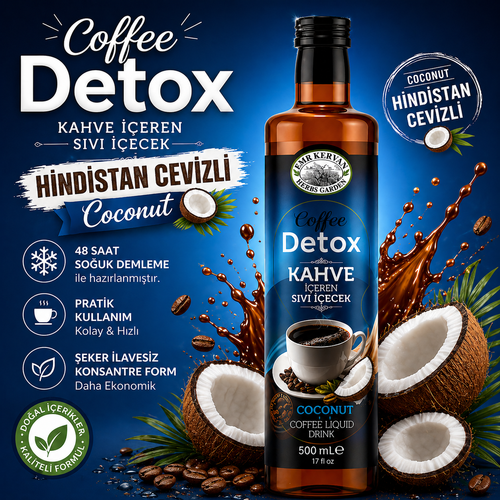 Hindistan Cevizli S�v� Detoks Kahve 500 ml | 48 Saat So�uk Demleme 500mL