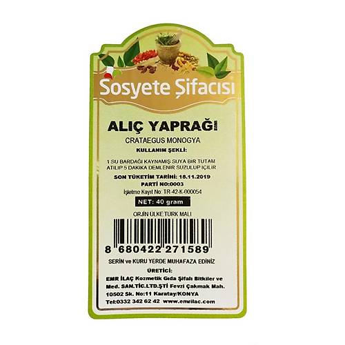 Al��  Yapra��  40 gram