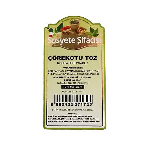 ��rek Otu  Tozu 160 gram