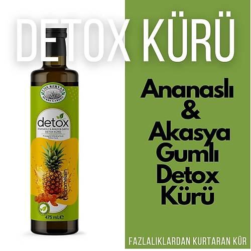 Ananasl� (Bromelain) ve Akasya Gaml� Detox (Detoks) K�r� 475ml