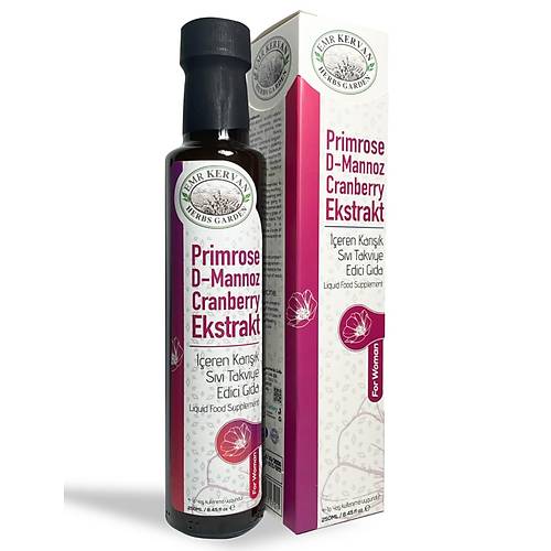 Emr Kervan Herbs Garden Primrose & D Mannoz ve Cranberry Ekstrakt� ��eren Kar���k S�v� Takviye Edici G�da 250ml