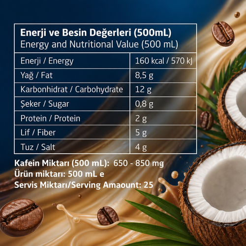 Hindistan Cevizli S�v� Detoks Kahve 500 ml | 48 Saat So�uk Demleme 500mL