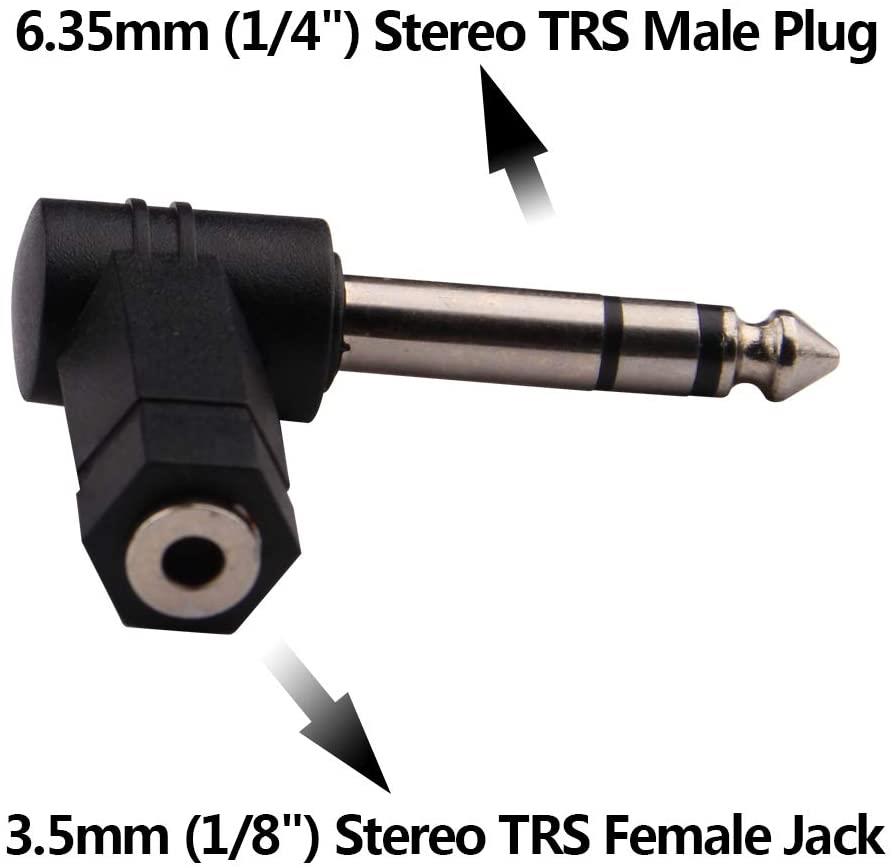 Stereo 6.3 mm Erkek to 3.5 mm Dişi 90 Derece Çevirici Aparat
