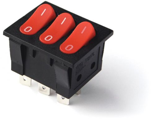 "136" Üçlü Geniş Işıksız ON/OFF Anahtar - 6 Pin