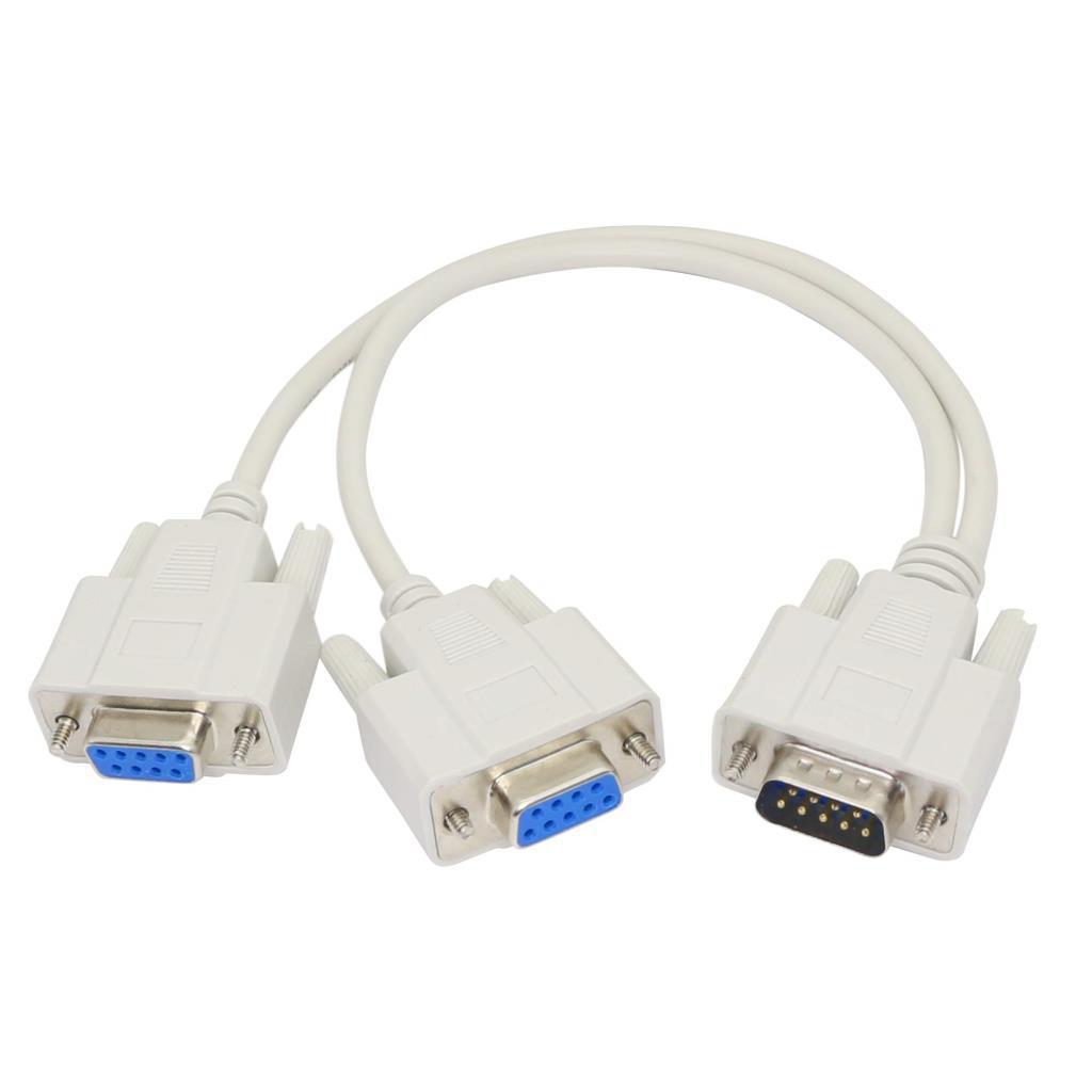 9 Pin D-Sub 1 Erkek - 2 Dişi Y RS232 Kablo