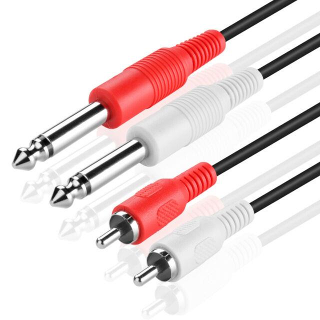 2x RCA to 2x 6.3 mm Mono Kablo 3 Metre