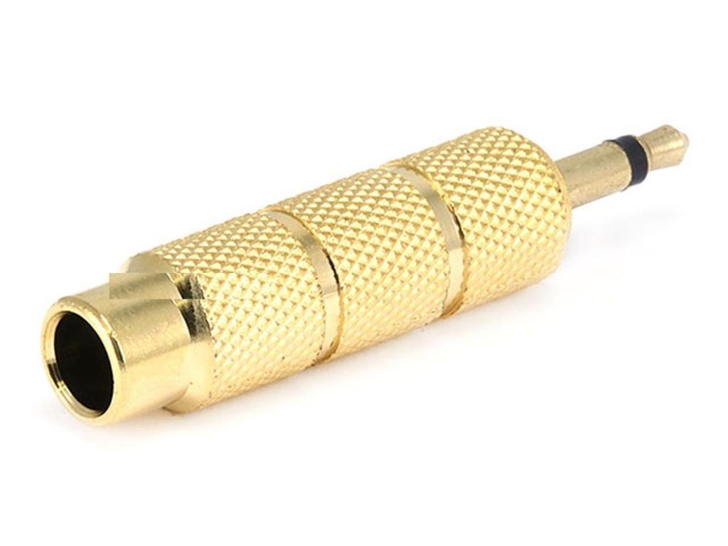 Mono 3.5 mm Erkek - 6.3 mm Dişi Çevirici Gold Aparat