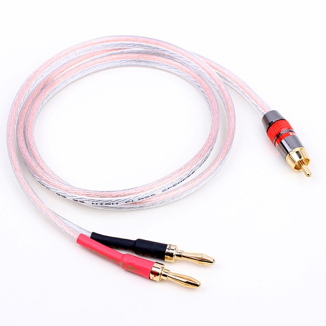 1 RCA to 2x Banana Kaliteli Hoparlör Kablosu 2 Metre