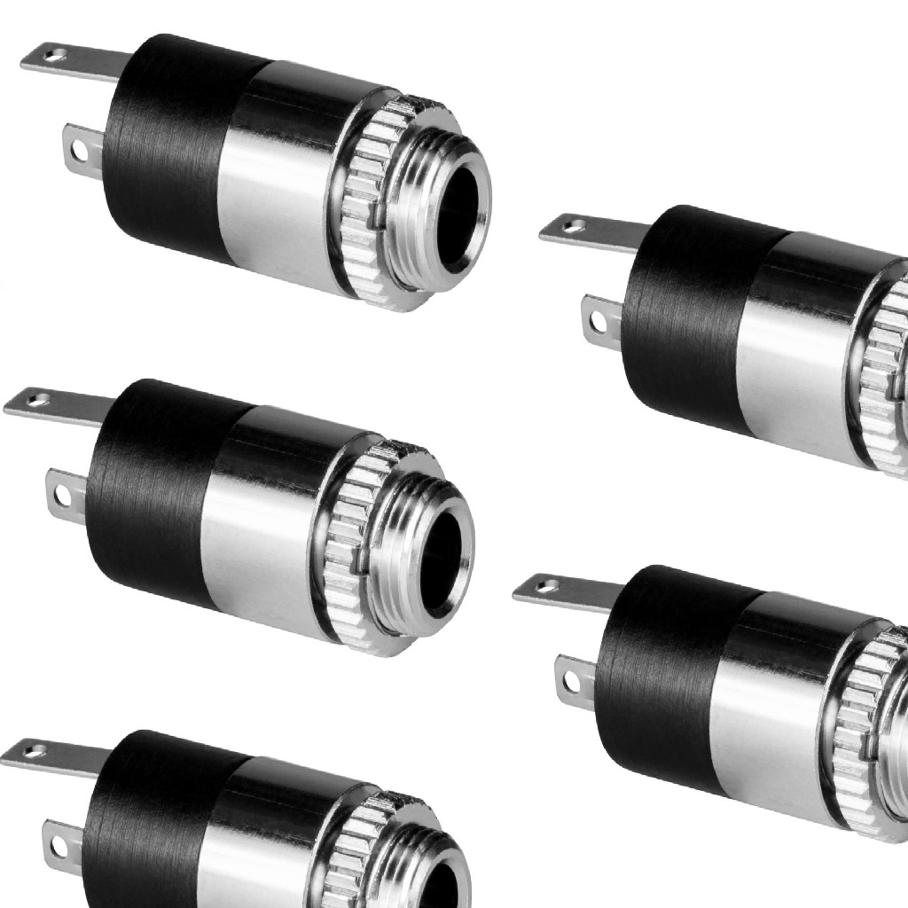 3.5 mm Stereo Dişi Panel Tipi Metal Jack - 5 Adet
