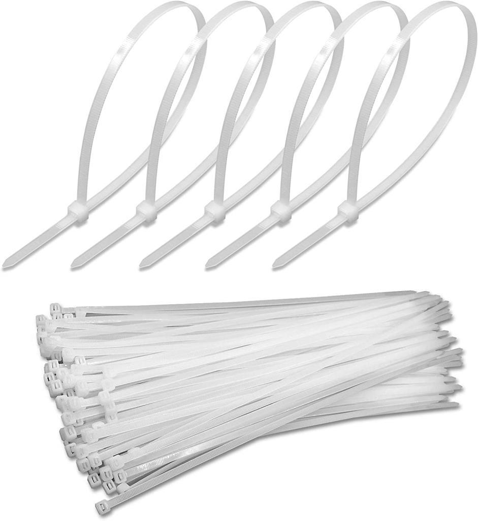 Plastik Beyaz Kablo Bağı - 200x4.8 mm (20cm) - 100 Adet