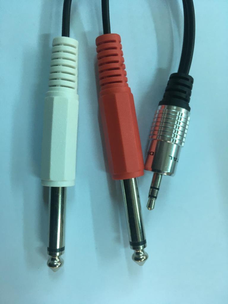 3.5 mm Stereo to 2x 6.3 mm Mono Kablo 1.8 Metre