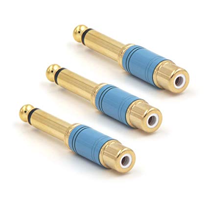 6.3 mm Mono Erkek to RCA Dişi Kaliteli Aparat - Mavi