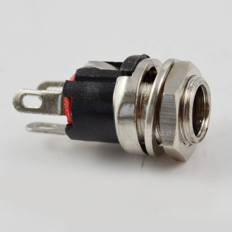 Panel Tipi Metal Dişi DC Barrel Jack - Önden Somunlu