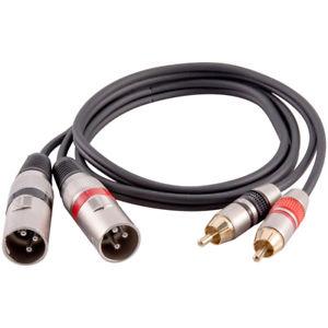 2x XLR Erkek to 2x RCA Kablo 2 Metre