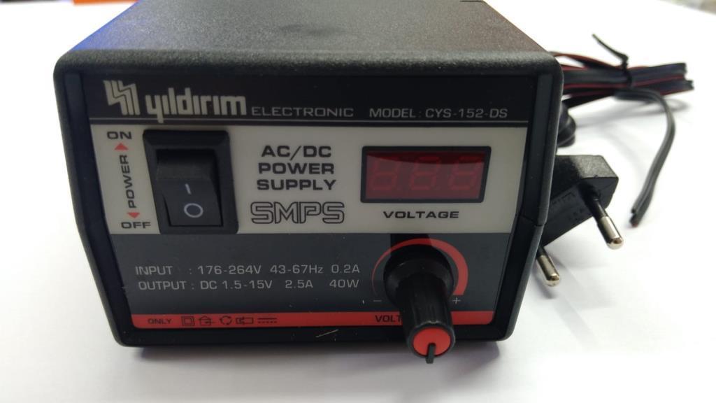 1.5-15 Volt 2.5 Amper Voltaj Ayarlı Dövme Makinası Adaptörü