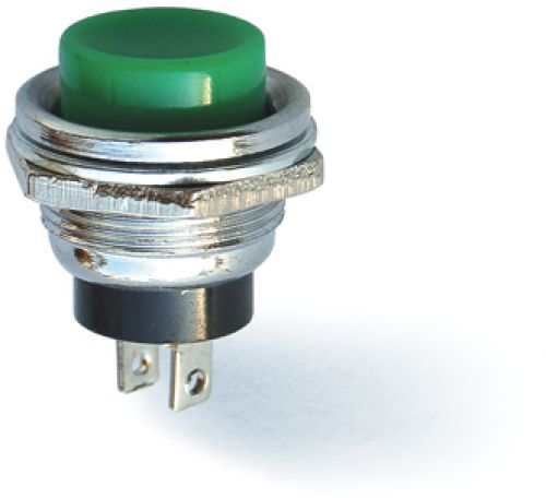 "180" 16 mm Metal Gövdeli Yeşil Push Buton