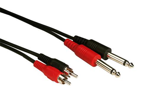 2x RCA to 2x 6.3 mm Mono Kablo 1.5 Metre