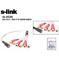 S-link - SL-DC56 - 3.5 mm Stereo Dişi - 6x RCA Dişi - Ses Çoklayıcı