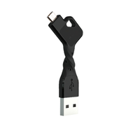 Micro USB Anahtarlıklı Şarj+Data Kablosu - Siyah