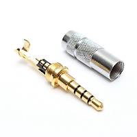 3.5 mm TRRS Stereo Erkek Kaliteli Metal Gri Jack