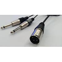 XLR Erkek to 2x 6.3 Mono Erkek Kablo 2 Metre