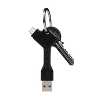 Micro USB Anahtarlıklı Şarj+Data Kablosu - Siyah