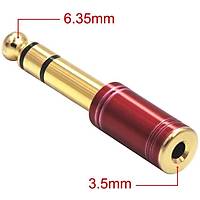 6.3 mm Stereo Erkek to 3.5 mm Dii Kaliteli evirici Krmz