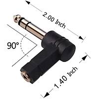Stereo 6.3 mm Erkek to 3.5 mm Dii 90 Derece evirici Aparat