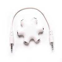 3.5 mm Stereo 5'li Splitter oklayc Yldz Aparat - Beyaz