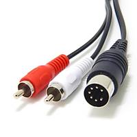 7 Pin Din Erkek to 2x RCA Erkek Kablo 1.5 Metre