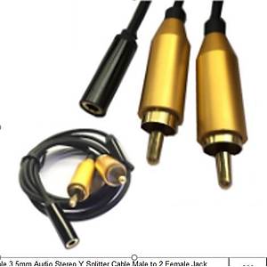 3.5 mm Stereo Di�i - 2x RCA Erkek Kaliteli Kablo - 80 cm